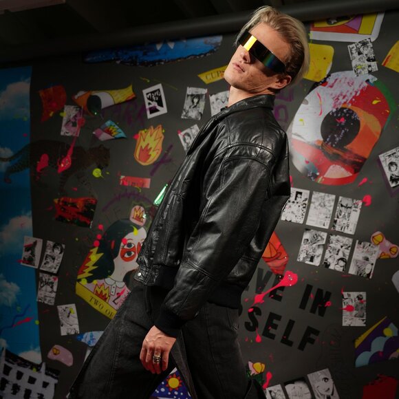 Vintage Hill & Archer Black Jacket – Hand-Painted Shiro Tora Tiger Art (M) - Picture 9 of 11